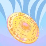 A whimsical illustration of a gold coin flying, representing the effects of currency depreciation on investment choices.