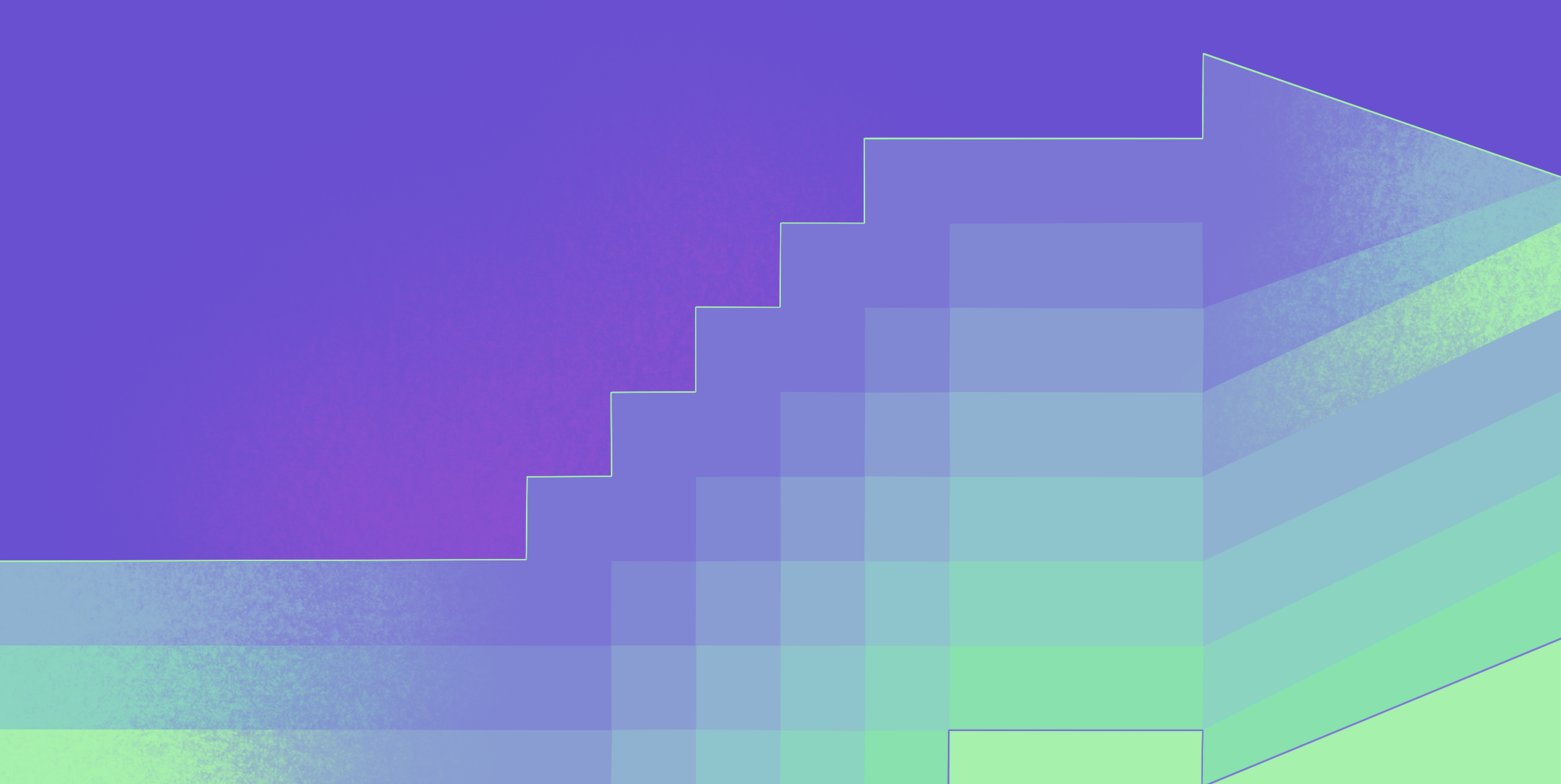 Abstract image featuring a blue and green staircase, symbolizing the journey of aspiring traders learning from experts.